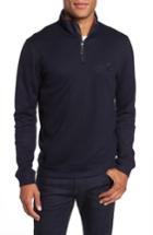 Men's Ted Baker London Dotkot Slim Fit Quarter Zip Pullover (s) - Blue