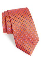 Men's Nordstrom Men's Shop Boardwalk Dot Silk Tie, Size - Orange