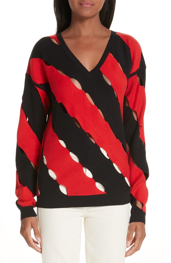 Women's Victor Glemaud Diagonal Stripe Sweater - Red