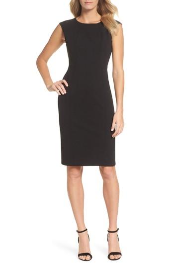 Women's Vince Camuto Scuba Crepe Sheath Dress - Black