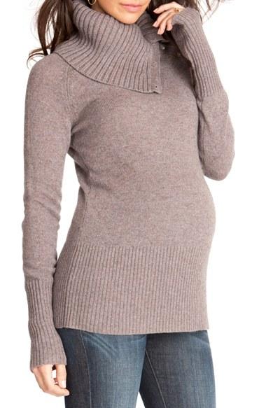 Women's Seraphine Zara Maternity/nursing Turtleneck Sweater - Brown