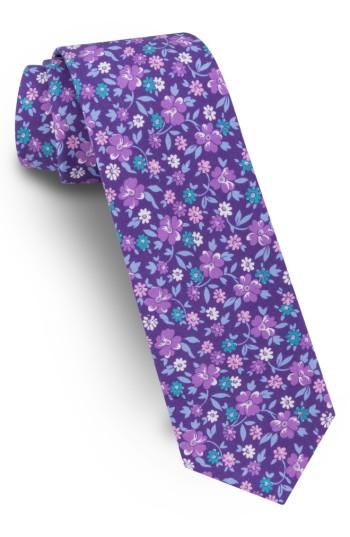 Men's Ted Baker London Floral Skinny Silk Tie, Size - Purple