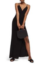 Women's Topshop Strappy Plunge Neck Maxi Dress Us (fits Like 0) - Black