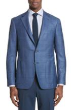 Men's Canali Classic Fit Plaid Wool Sport Coat R - Blue