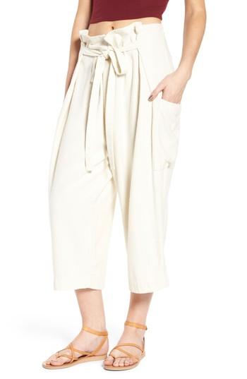 Women's Levi's Made & Crafted(tm) High Waist Crop Silk Beach Pants - White