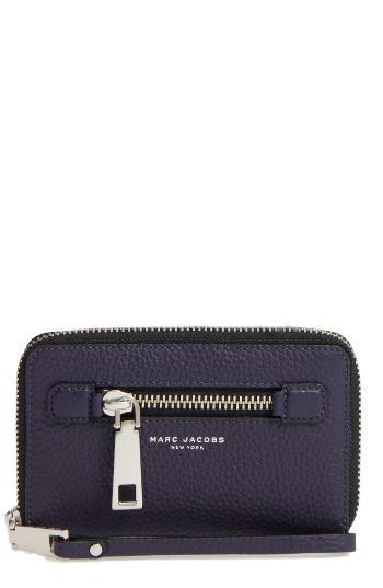 Women's Marc Jacobs 'gotham' Leather Phone Wallet - Blue