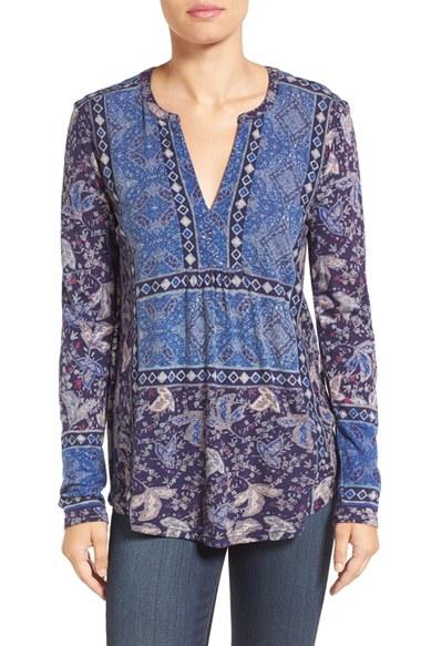 Women's Lucky Brand Border Print Top