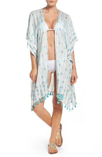 Women's Caslon Tie Dye Tassel Wrap, Size - Blue