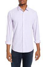 Men's Mizzen+main Seaside Trim Fit Tattersall Performance Sport Shirt - Pink