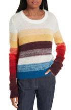Women's Cinq A Sept Alizeh Stripe Mohair & Wool Sweater - Burgundy