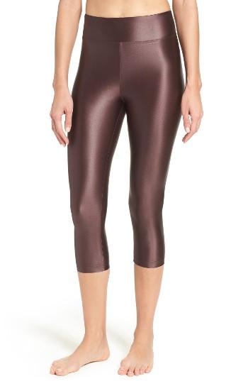 Women's Koral Lustrous High Rise Capris - Burgundy