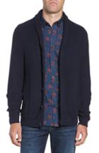 Men's Nordstrom Men's Shop Chunky Rib Shawl Collar Cardigan - Blue