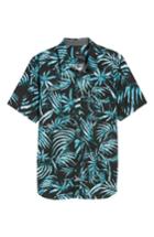 Men's Vans Del Playa Palm Print Woven Shirt - Black