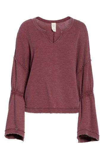 Women's Free People Dahlia Thermal Top - Burgundy