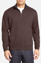 Men's Tommy Bahama Flip Side Reversible Quarter Zip Twill Pullover - Brown