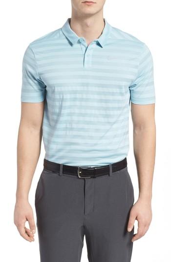 Men's Nike Dry Stripe Polo - Blue