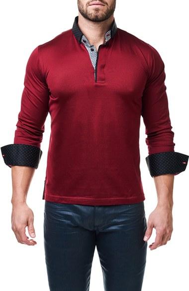 Men's Maceoo Contemporary Fit Polo With Woven Cuffs