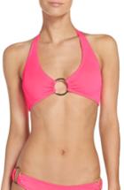 Women's Milly Santorini Halter Bikini Top, Size - Pink