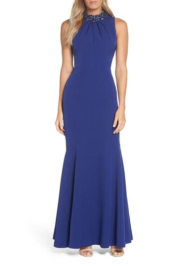 Women's Vince Camuto Laguna Scuba Crepe Gown - Blue
