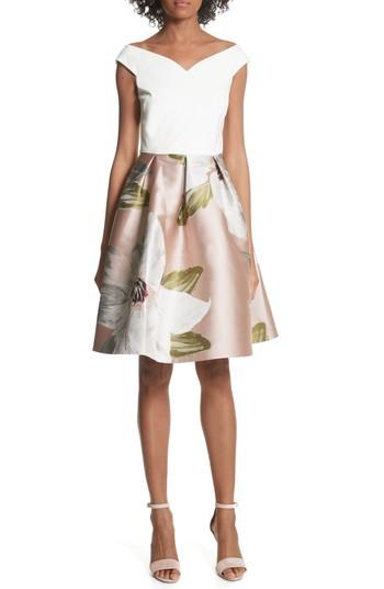 Women's Ted Baker London Chatsworth Fit & Flare Dress - Beige