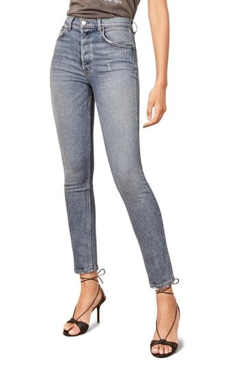 Women's Reformation Serena High Waist Skinny Jeans - Blue