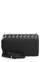 Sondra Roberts Ring Faux Leather Crossbody Bag - Black