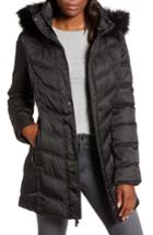 Women's Kenneth Cole New York Faux Fur Trim Puffer Jacket - Black