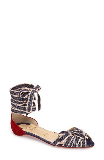 Women's Christian Louboutin Christervia Ankle Wrap Flat