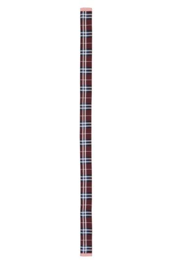Women's Burberry Castleford Check Silk Skinny Scarf, Size - Burgundy
