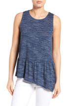 Women's Gibson Asymmetrical Ruffle Hem Top - Blue
