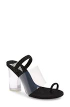 Women's Jeffrey Campbell Mania Clear Toe Loop Sandal .5 M - Black