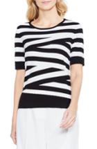 Women's Vince Camuto Stripe Cotton Blend Sweater - Black
