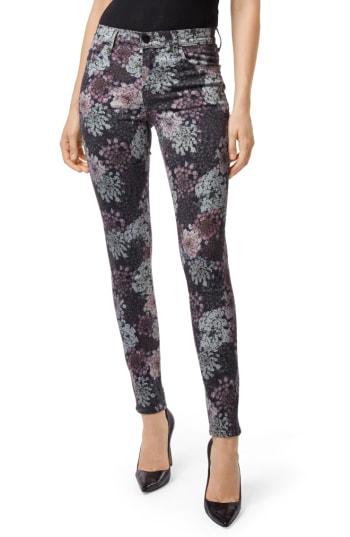 Women's J Brand 620 Floral Super Skinny Jeans - Burgundy