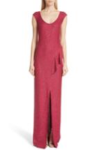 Women's St. John Evening Inlaid Sequin Knit Gown - Pink