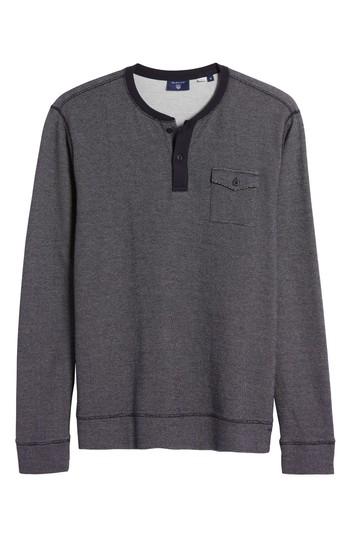 Men's Gant Chest Pocket Henley, Size - Blue
