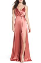 Women's Jill Jill Stuart Faux Wrap Satin Gown - Pink
