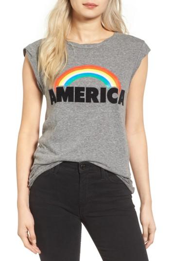 Women's Pam & Gela Frankie America Muscle Tee, Size - Grey