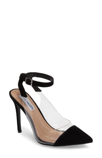 Women's Steve Madden Wave Clear Inset Pump .5 M - Black