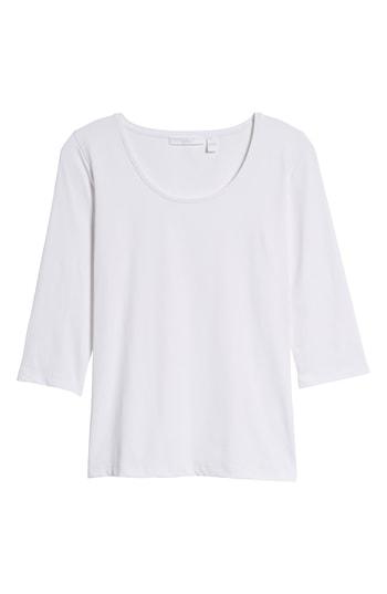 Women's Boss Scoop Neck Stretch Jersey Top - White