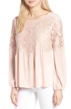 Women's Chelsea28 Button Back Lace Top, Size - Pink
