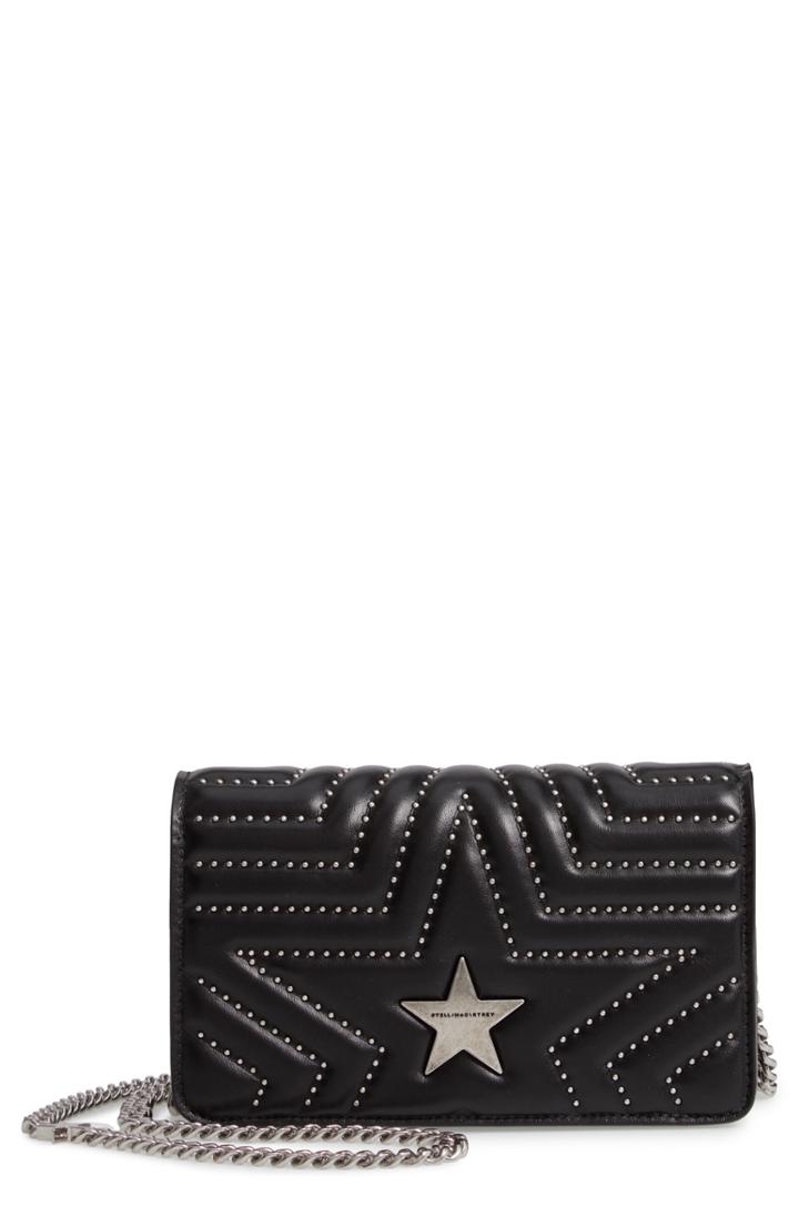 Stella Mccartney Studded Faux Leather Shoulder Bag -