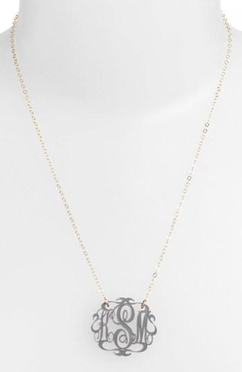 Women's Moon And Lola Small Oval Personalized Monogram Pendant Necklace (nordstrom Exclusive)