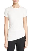 Women's Theory Jilaena T Side Ruched Ribbed Tee - Ivory