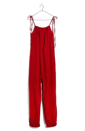 Women's Madewell Tie Strap Gauze Jumpsuit, Size - Orange