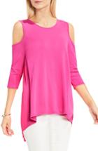 Women's Vince Camuto Cold Shoulder Mixed Media Top - Pink