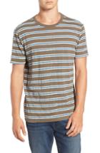 Men's Rvca Brong Stripe T-shirt, Size - Brown