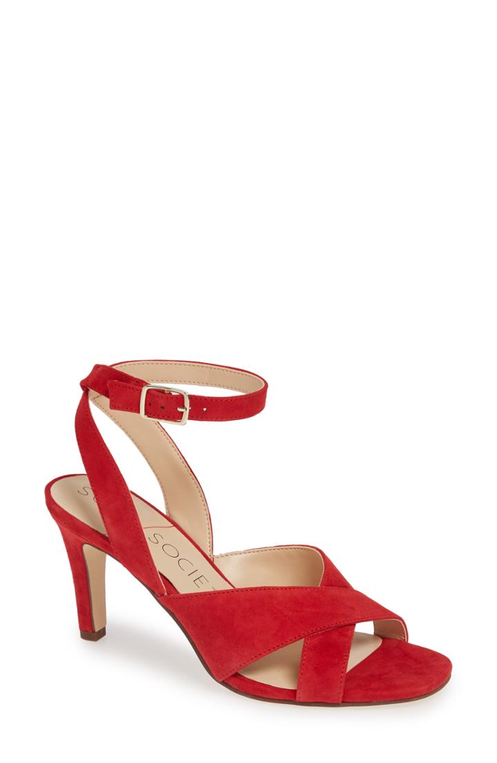 Women's Sole Society Cassidea Ankle Strap Sandal M - Red