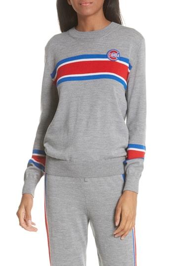 Women's Etre Cecile Stripe Knit Boyfriend Top - Grey