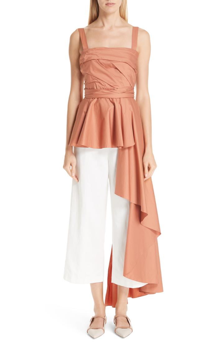 Women's Johanna Ortiz Asymmetrical Stretch Poplin Top - Pink