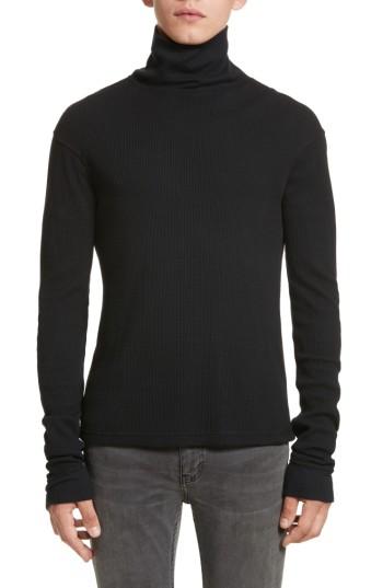 Men's Helmut Lang Thermal Turtleneck Sweater - Black